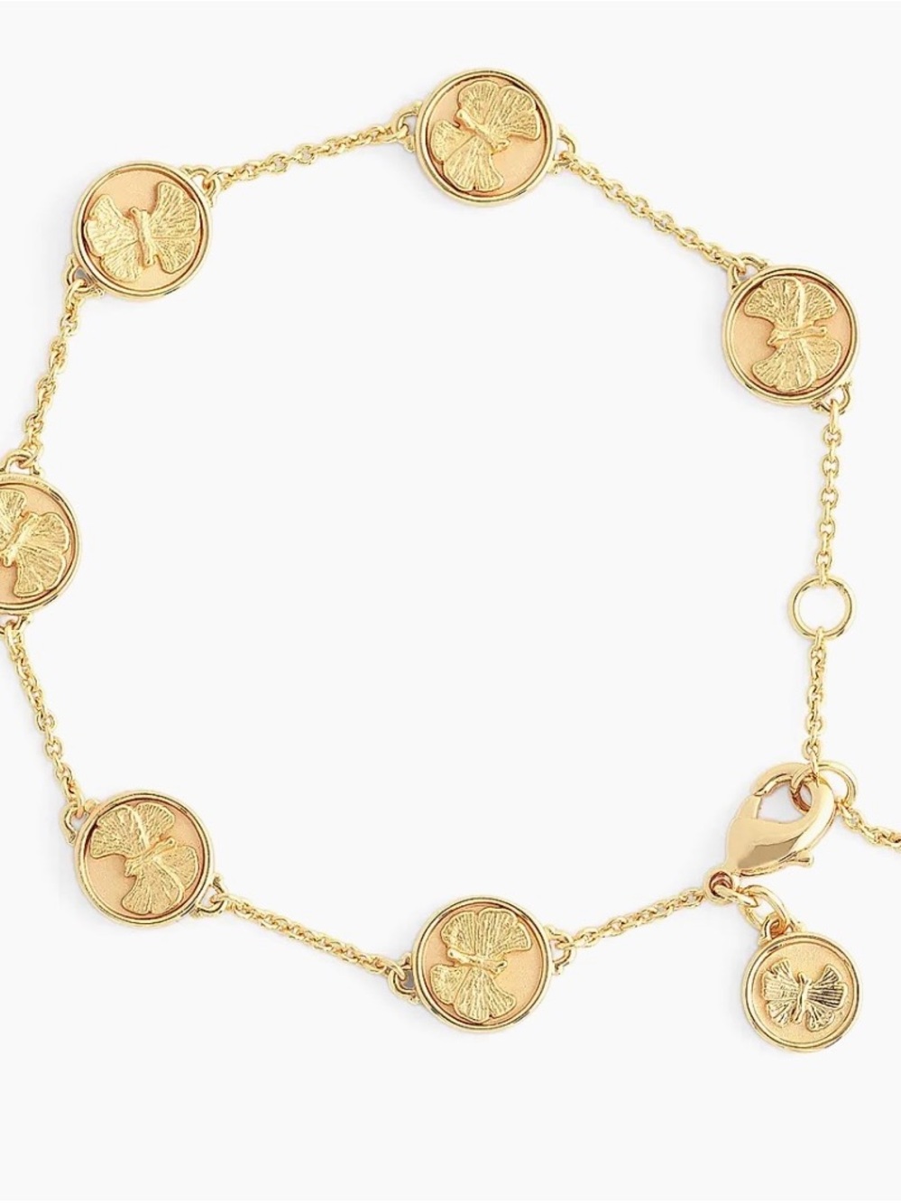 Anabel Aram — Gold Coin Charm Butterfly Bracelet - Women's Jewelry